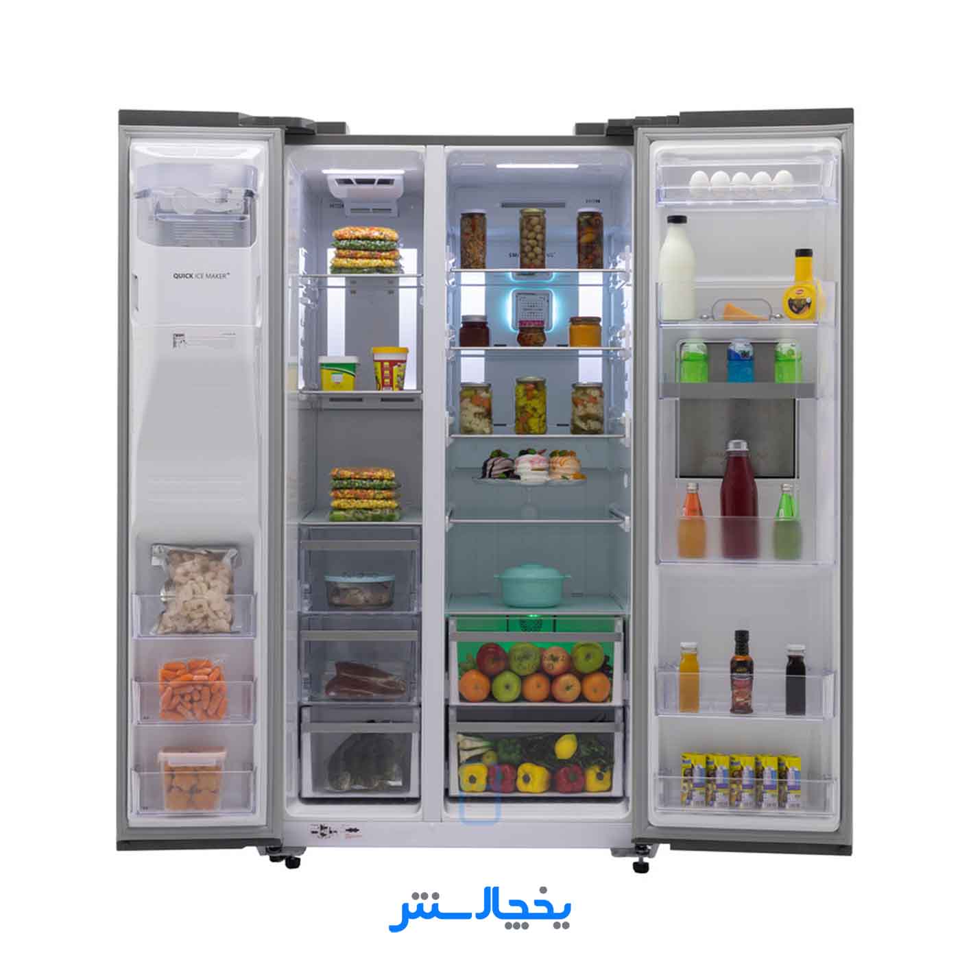 یخچال فریزر ساید بای ساید اسنوا مدل هارمونی S1Di-S110-W سفید متالیک