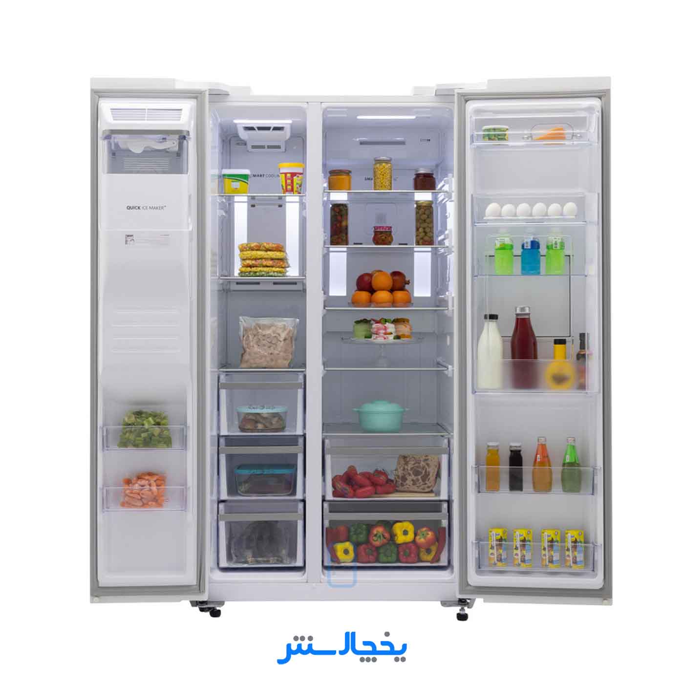 یخچال فریزر ساید بای ساید اسنوا مدل هارمونی S1Di-M210-W سفید متالیک