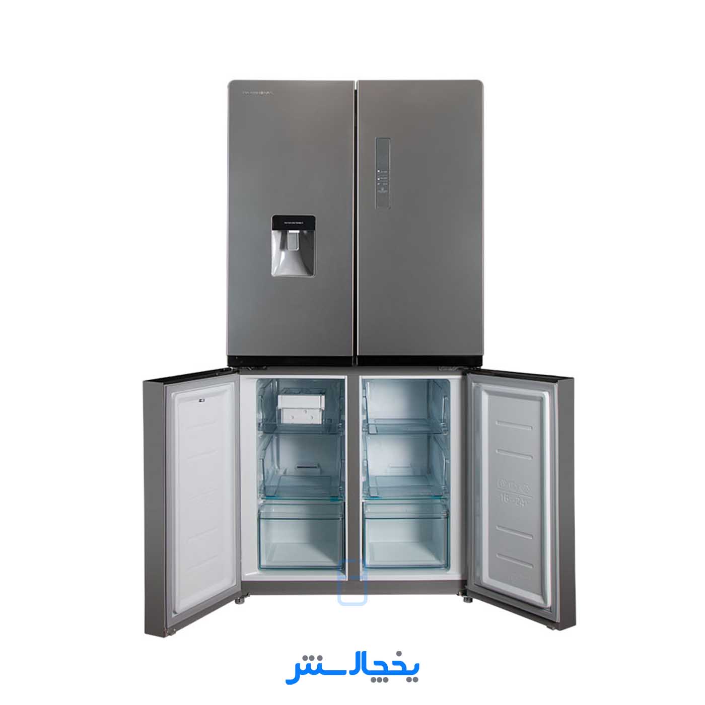 یخچال فریزر ساید بای ساید چهار درب پاکشوما مدل RDP530iX (N6) اینوکس (کابین ساده و درب مات)