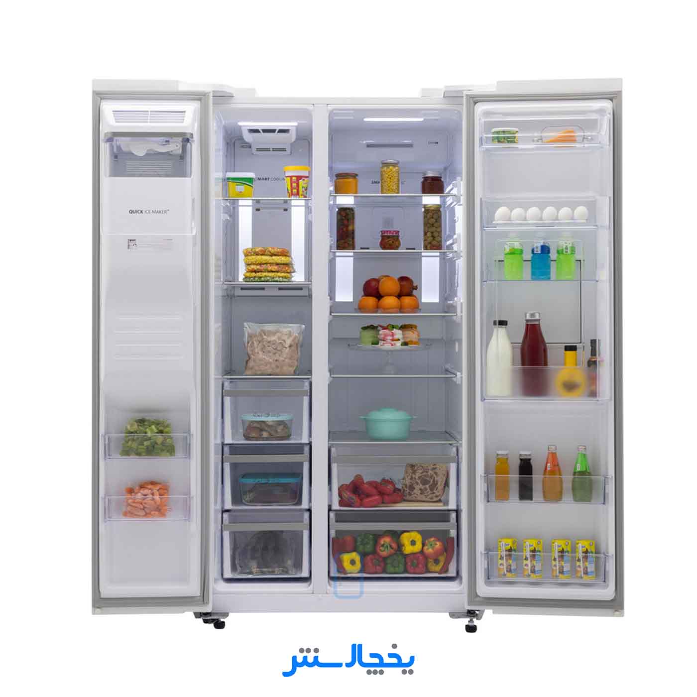 یخچال فریزر ساید بای ساید اسنوا مدل Nozha نوژا S1Di-L310-W سفید متالیک