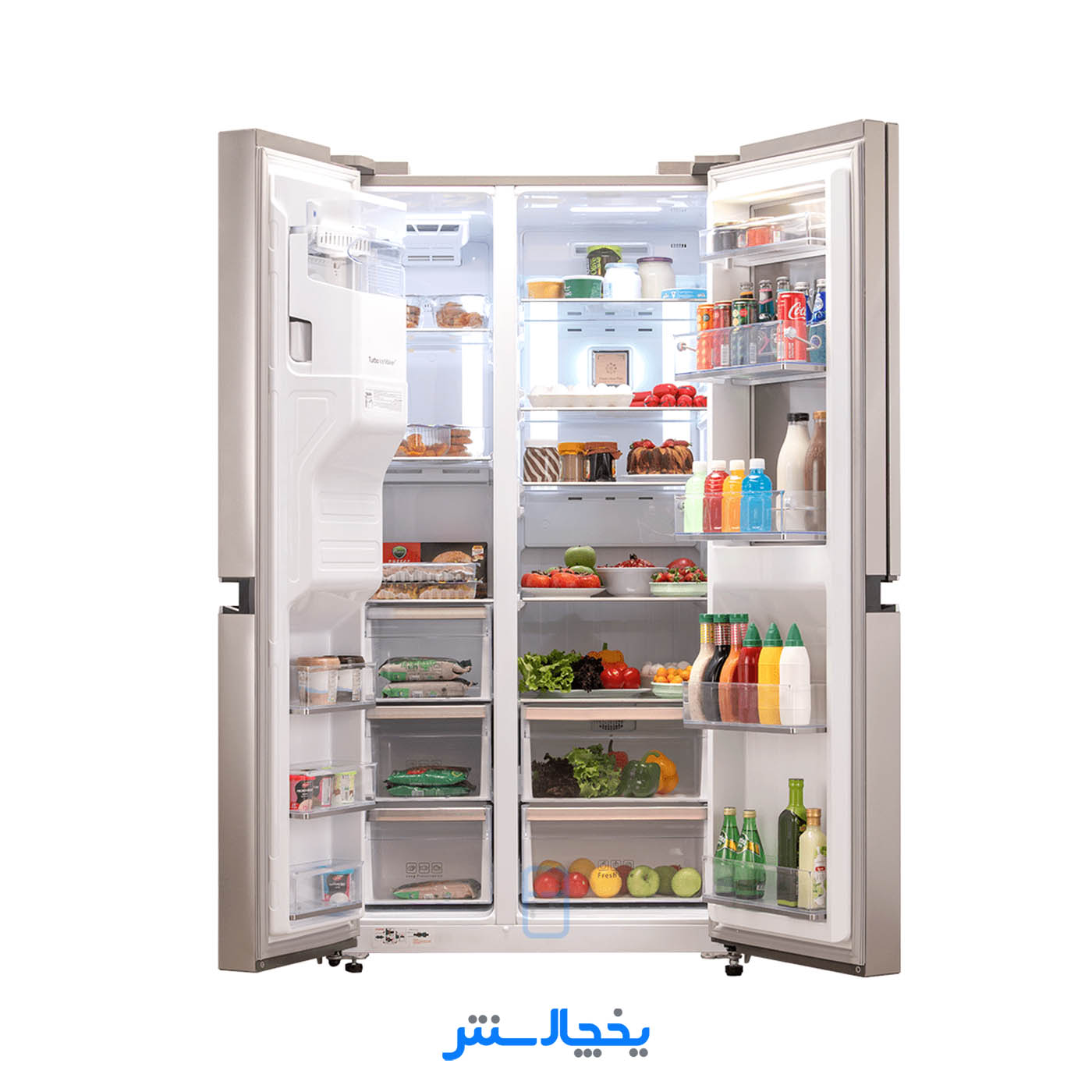 یخچال فریزر ساید بای ساید دوو مدل Sinsun سینسان سه درب SXi30-10W سفید متالیک