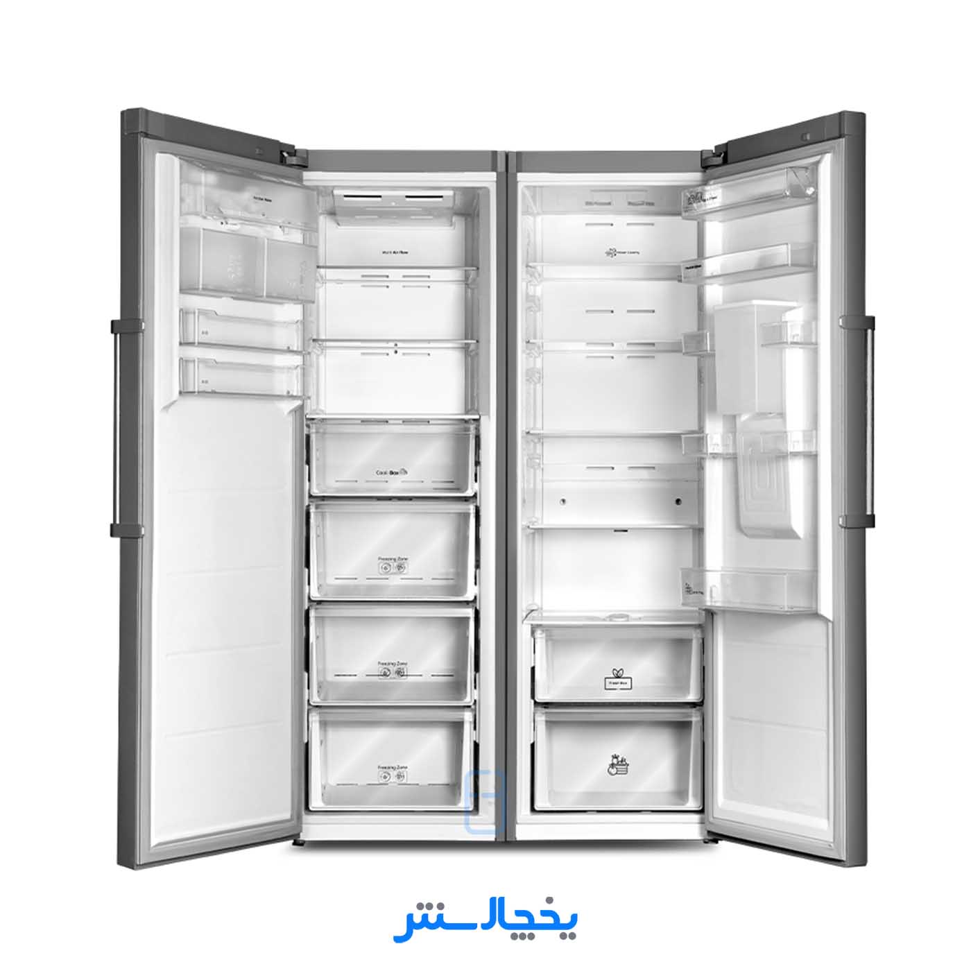 یخچال فریزر دوقلو زیرووات مدل ZRA-ZFA15XX (N1) اینوکس (کابین و درب ساده)