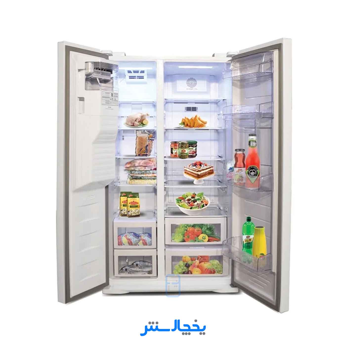 یخچال فریزر ساید بای ساید الکترواستیل مدل Infinity اینفینیتی ES52 سفید چرم