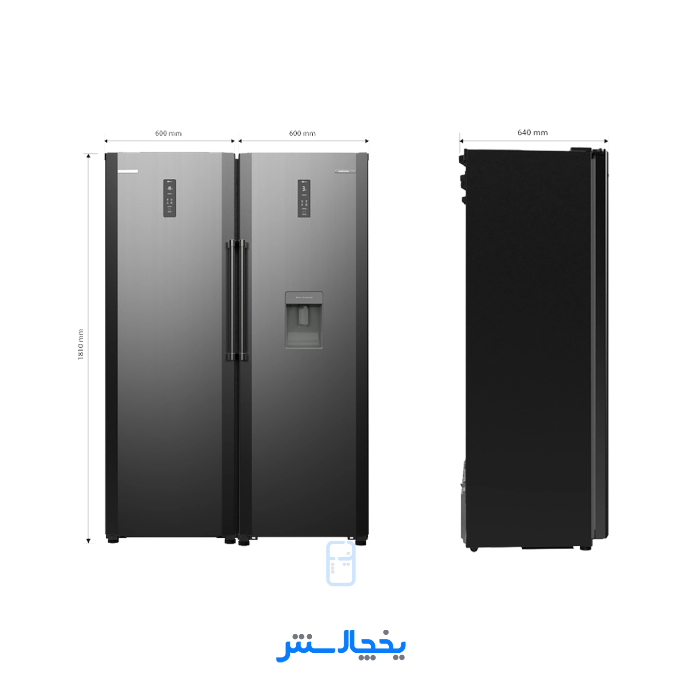 یخچال فریزر دوقلو امرسان 15 فوت مدل R15H-F15H-S01 طوسی